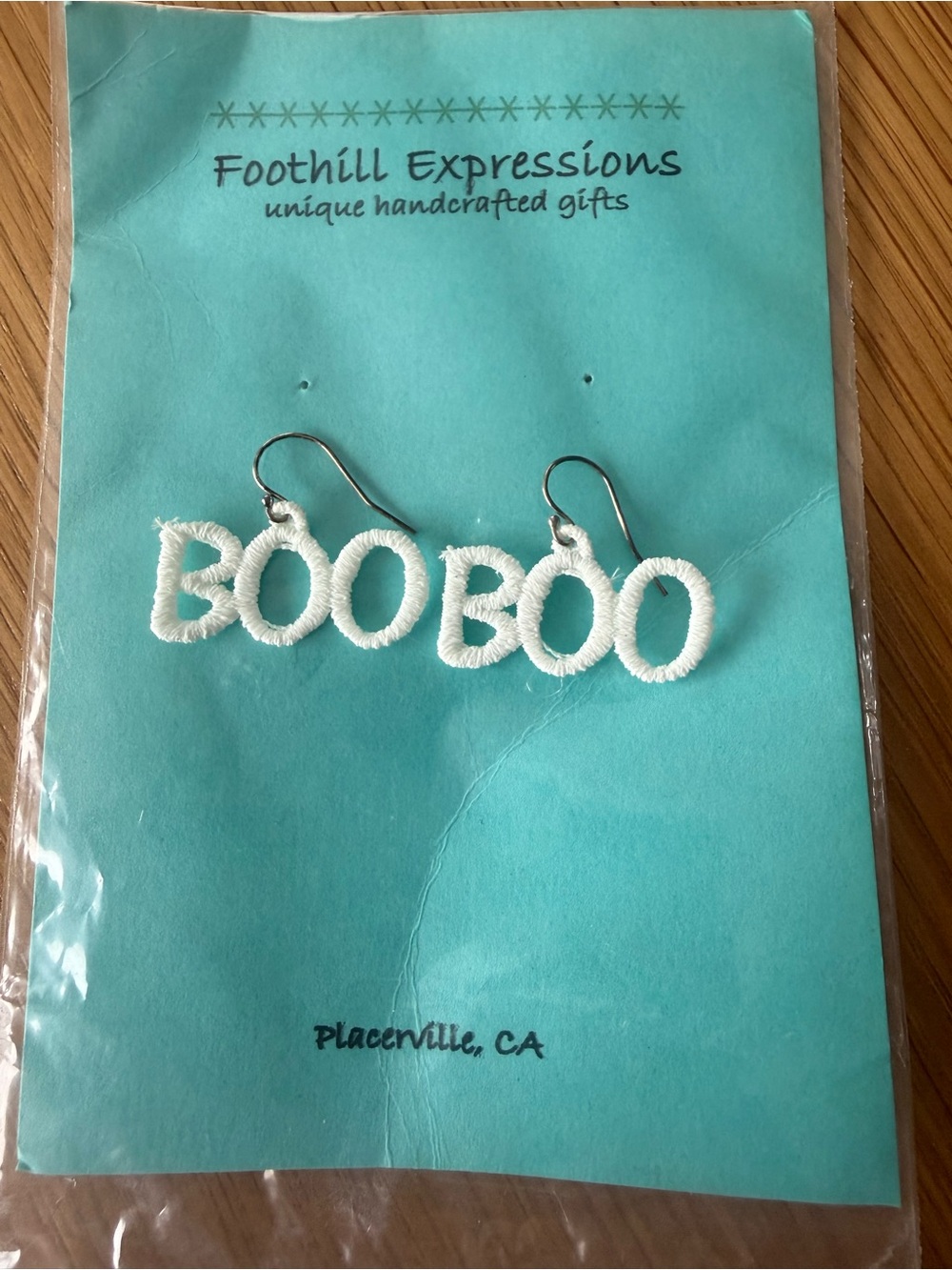 Glow in the dark custom BOO earrings